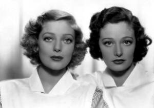 Loretta and Polly Ann Young, publicity for The White Parade